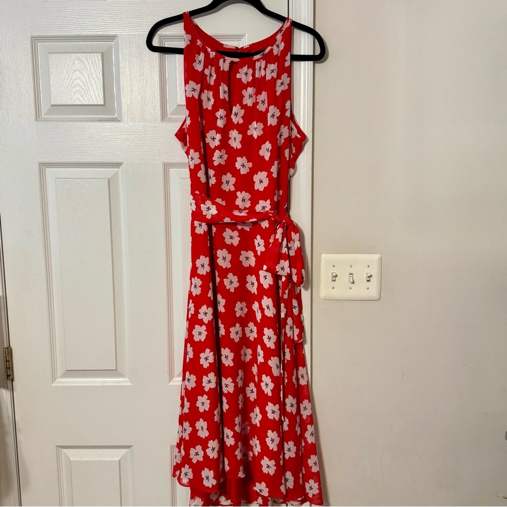 Floral Red Midi Dress